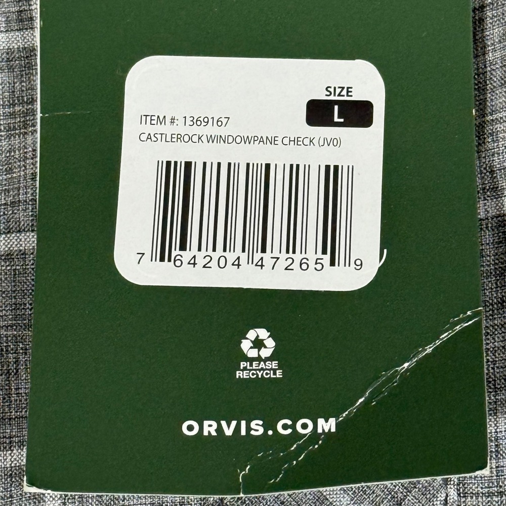 Orvis Mens Large Windowpane Check Short Sleeve Button Down Fishing Shirt NEW‎ - Picture 6 of 9